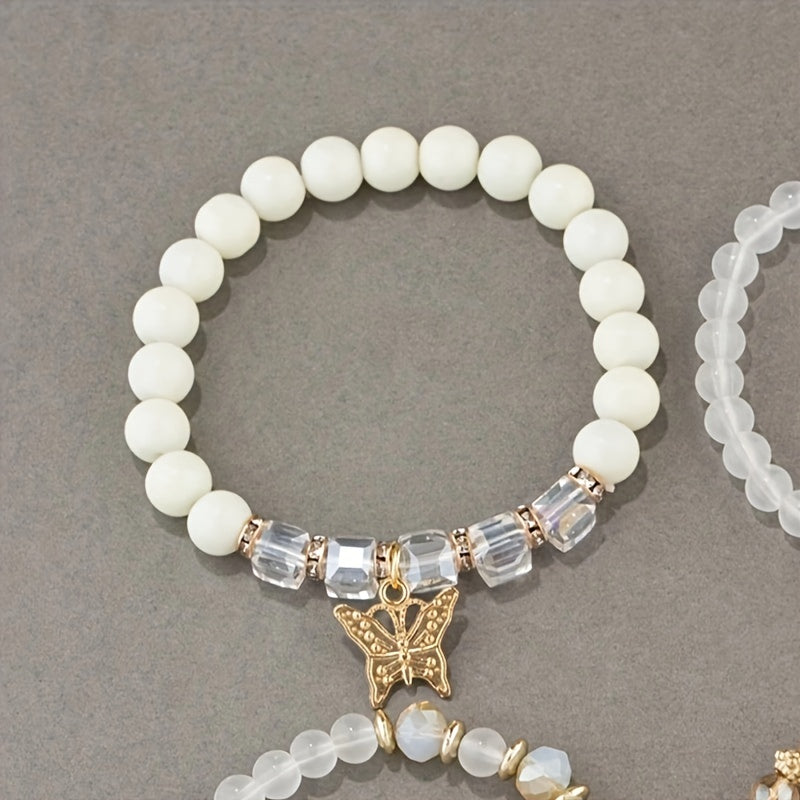 Style Butterfly Charm Colorful Beaded Bracelets