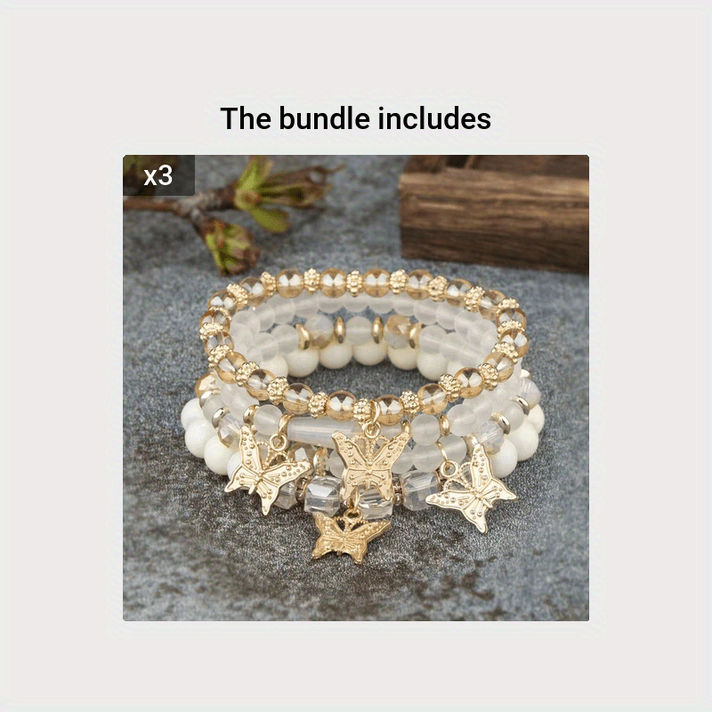 Style Butterfly Charm Colorful Beaded Bracelets