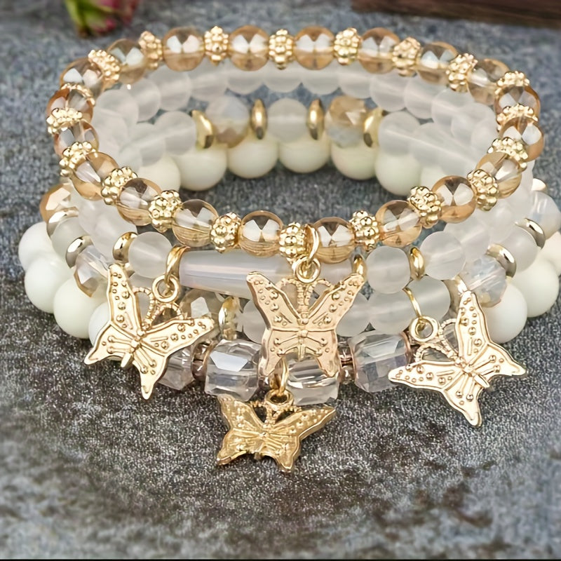 Style Butterfly Charm Colorful Beaded Bracelets