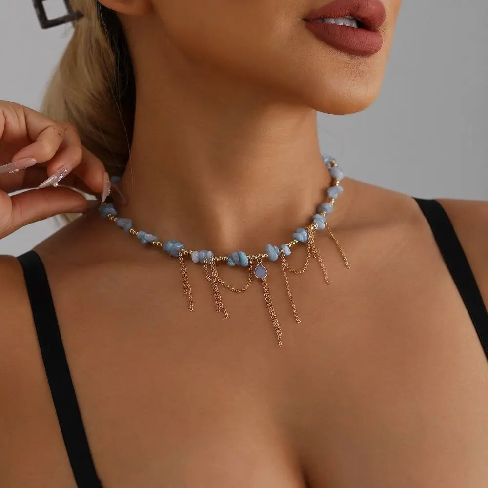 Water Droplet Necklace Tassel