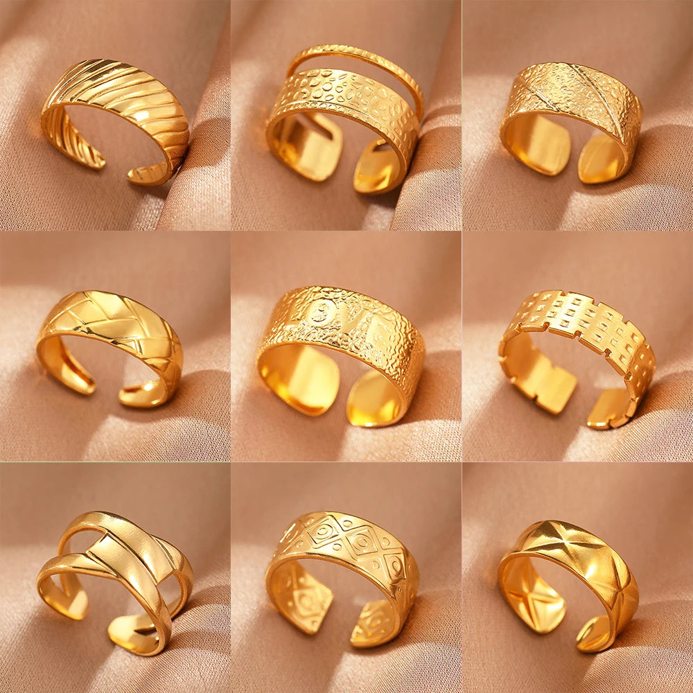 Collection of classic stainless steel rings :