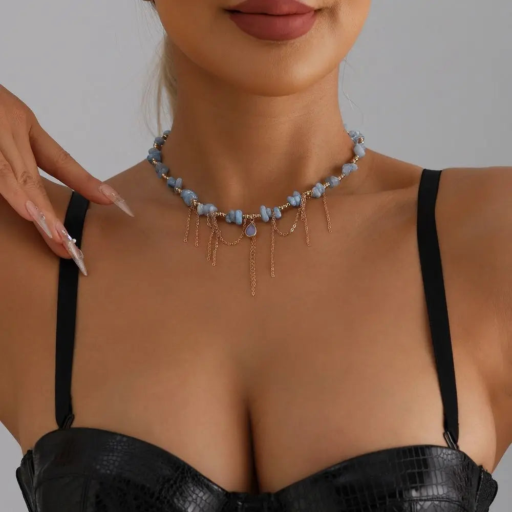 Water Droplet Necklace Tassel