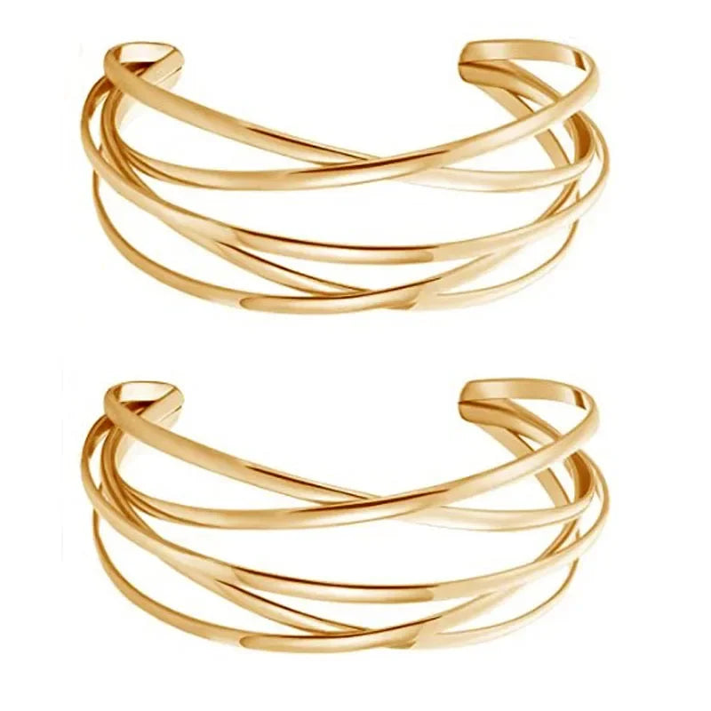 Alloy Round Chain Charms Cuff Bracelet
