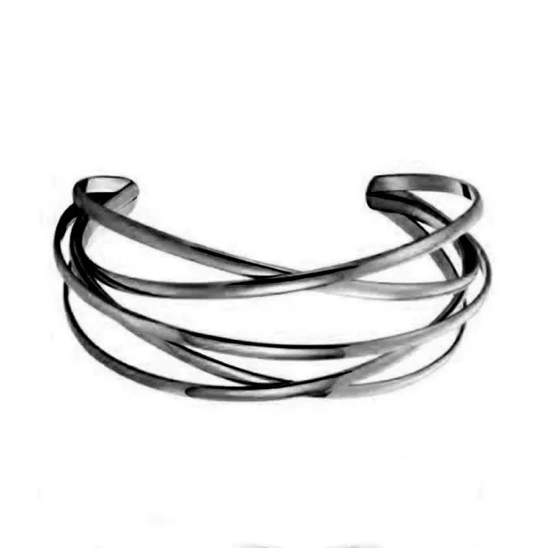 Alloy Round Chain Charms Cuff Bracelet
