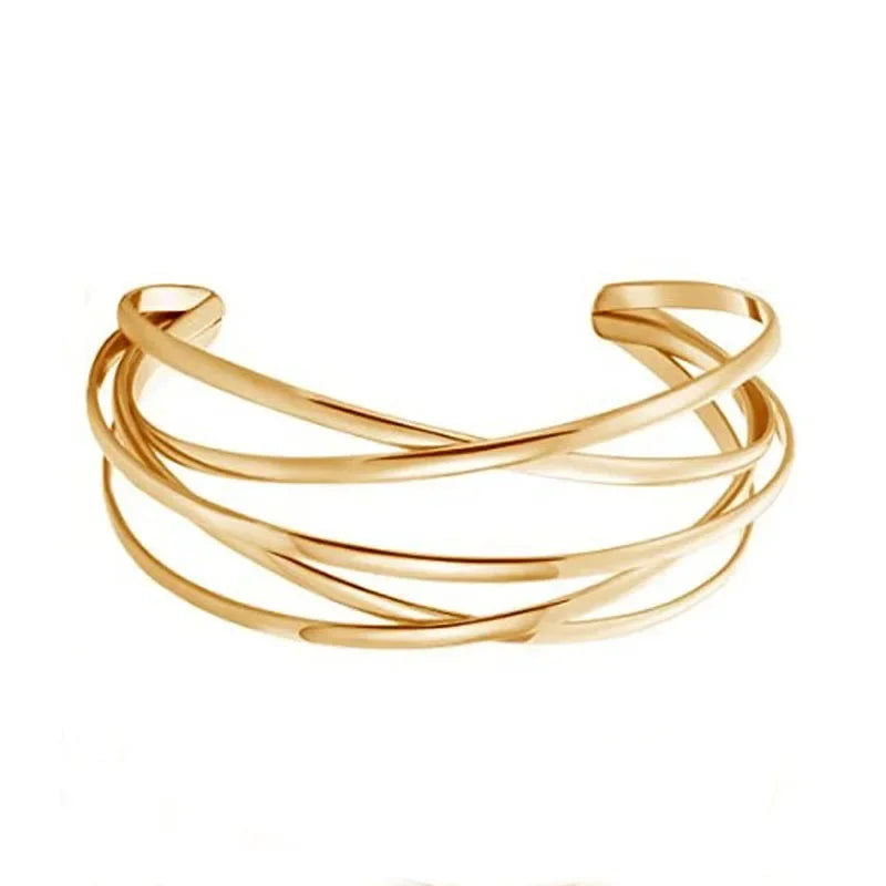 Alloy Round Chain Charms Cuff Bracelet