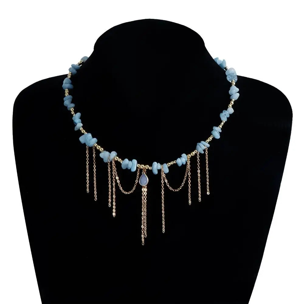 Water Droplet Necklace Tassel